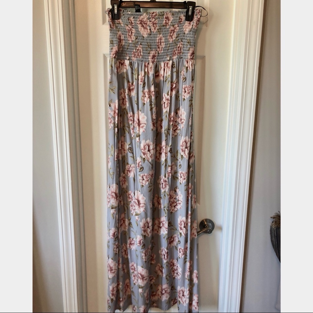 Forever 21 strapless floral maxi dress